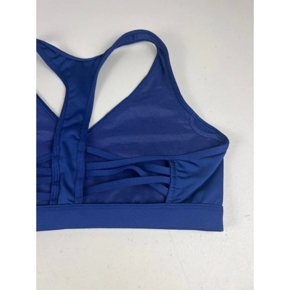Victoria Sport Royal Blue Racerback Strappy Cage Back Sports Yoga Bra Large L